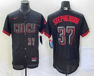 Men's Cincinnati Reds #37 Tyler Stephenson Number Black 2023 City Connect Flex Base Stitched Jersey,We sell and wholesale Men's Cincinnati Reds #37 Tyler Stephenson Number Black 2023 City Connect Flex Base Stitched Jersey on line form chian!